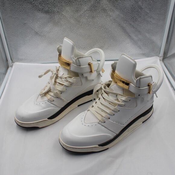 VNDS Buscemi B-Court High Top White Leather Luxury Sneakers Size 11 US / 44 EU main image 2